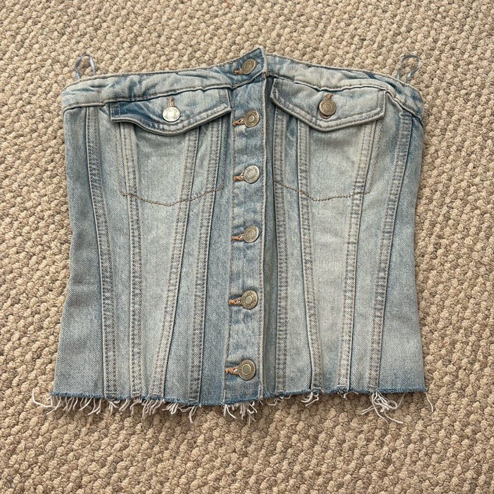 NEVER WORN ZARA DENIM CORSET